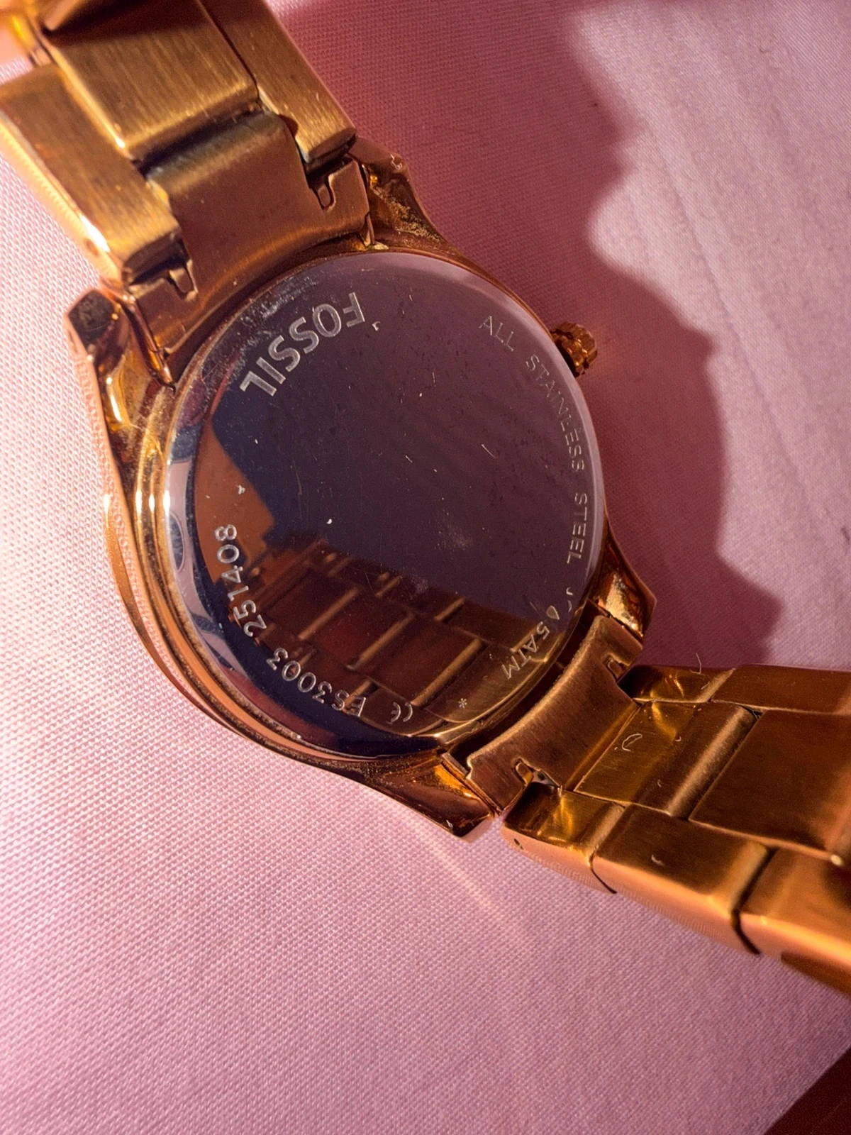 Fossil dameshorloge roze goud Strass Doos + schakels – photo 14